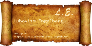Lubovits Engelbert névjegykártya