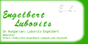 engelbert lubovits business card